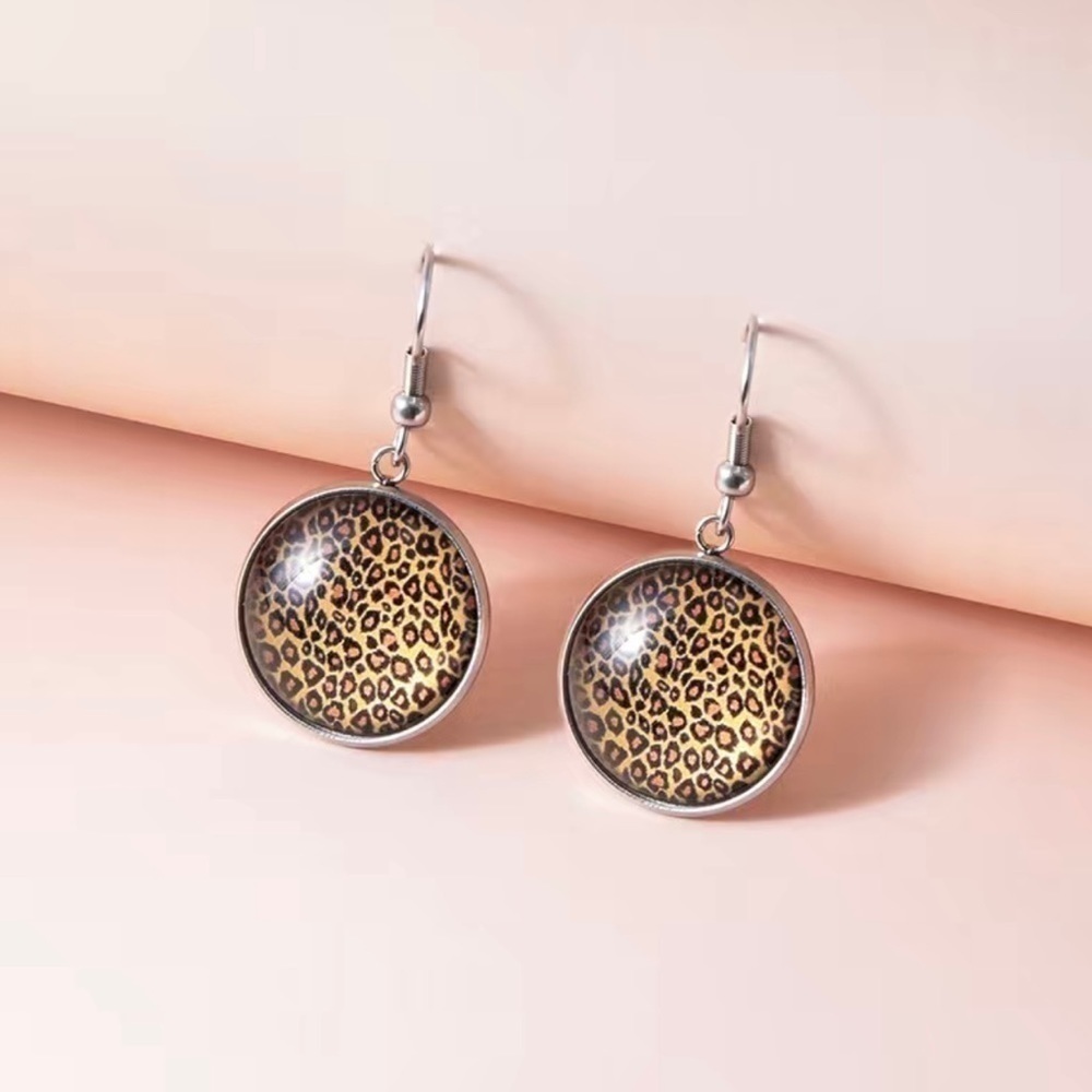 Leopard Print Hook Style Lightweight Earrings, New In Package!